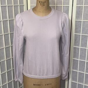 Nation LTD Bethany‎ Light Purple Puff Sleeve Crew Neck Sweatshirt Size Small